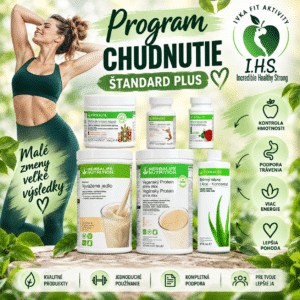 Program Chudnutie Štandard Plus – Herbalife balík na podporu kontroly hmotnosti, trávenia, energie a lepšej pohody, s logom Ivka Fit Aktivity.