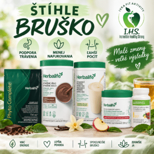 Štíhle bruško – balík Herbalife na podporu trávenia, menej nafukovania a ľahší pocit, doplnený logom Ivka Fit Aktivity.
